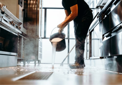 What is the procedure for cleaning a commercial kitchen?